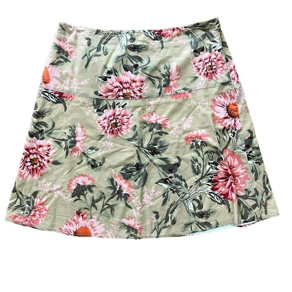 Tommy Hilfiger skirt Womens 6 Tan Pink Cottage floral Lined Lightweight Knee - Picture 4 of 6